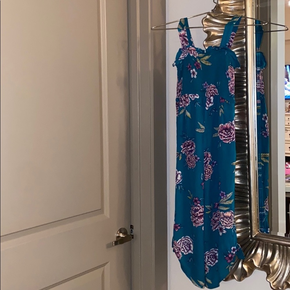 Art Class Smocked Jumpsuit Turquoise & Purple S​ - Picture 2 of 16